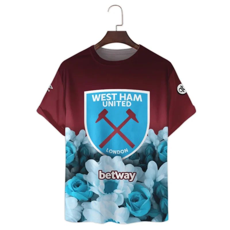 Football T-Shirt Premier League 2025 Print All The Way, Gift For Fan Football HVN1001WHU05072025TS3D - Image 2