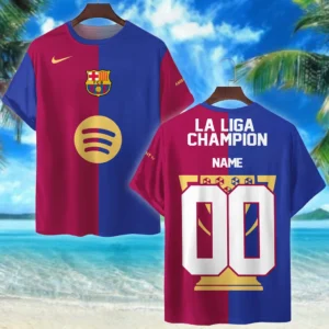 Football Club T-Shirt La Liga Champion 2025 For Fan Football Club HVN1006LALIGACUS05142025TS3D