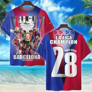 Football Club T-Shirt La Liga Champion 2025 Gifts For Fan Football Club HVN1007LALIGA05142025TS3D