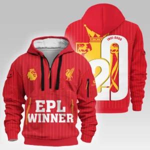 Football Hoodie Half Zipper Premier League 2025 For Fan Football HVN1023EPLCHAMP052725HODZ