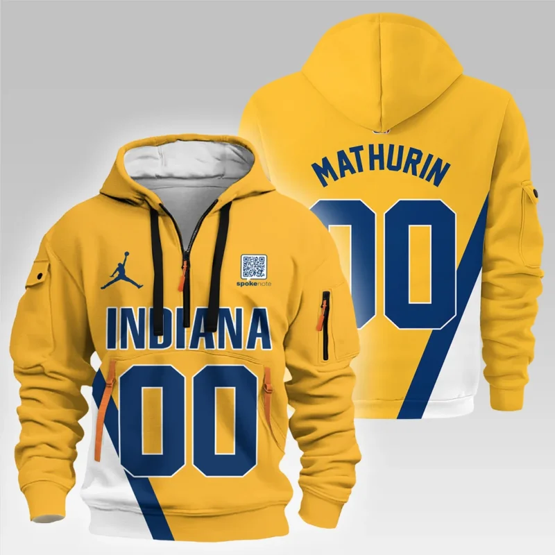 Bennedict Mathurin Basketball Hoodie Half Zipper NBA 2025 For Fan Bennedict Mathurin HVN1026PCBM052825HODZ