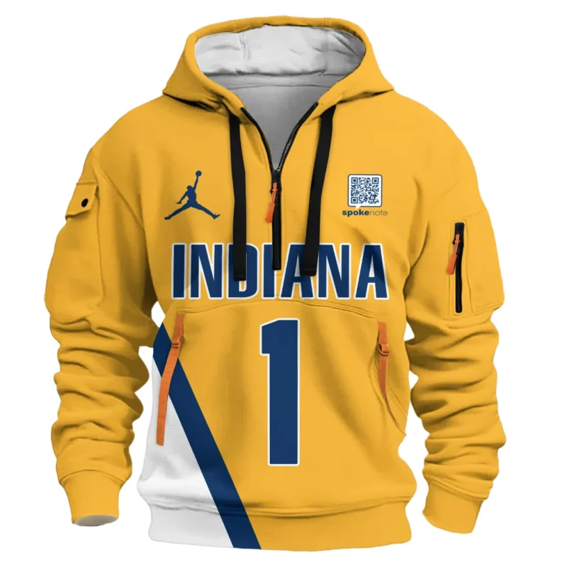 Obi Toppin Basketball Hoodie Half Zipper NBA 2025 For Fan Obi Toppin HVN1026PCOT052825HODZ - Image 2