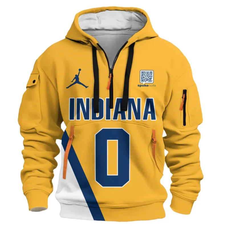 Tyrese Haliburton Basketball Hoodie Half Zipper NBA 2025 For Fan Tyrese Haliburton HVN1026PCTH052825HODZ - Image 2