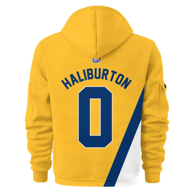 Tyrese Haliburton Basketball Hoodie Half Zipper NBA 2025 For Fan Tyrese Haliburton HVN1026PCTH052825HODZ - Image 3