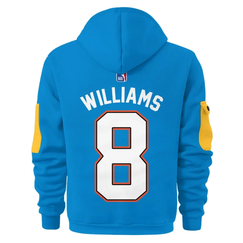 Jalen Williams Basketball Hoodie Half Zipper NBA 2025 For Fan Jalen Williams HVN1026THDJW052825HODZ - Image 3