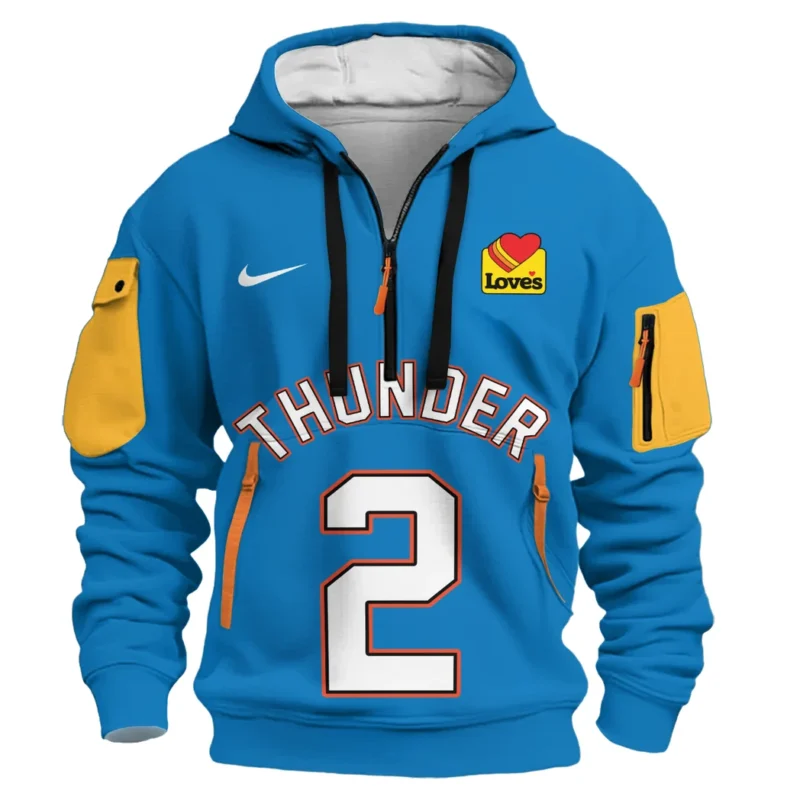 Shai Gilgeous-Alexander Basketball Hoodie Half Zipper NBA 2025 For Fan Shai Gilgeous-Alexander HVN1026THDSGA052825HODZ - Image 2