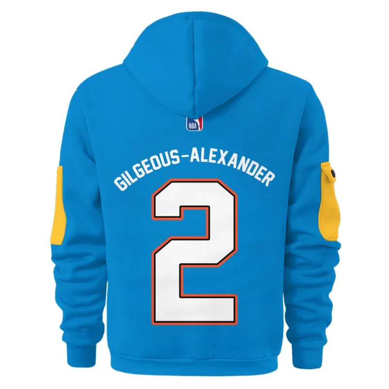 Shai Gilgeous-Alexander Basketball Hoodie Half Zipper NBA 2025 For Fan Shai Gilgeous-Alexander HVN1026THDSGA052825HODZ - Image 3