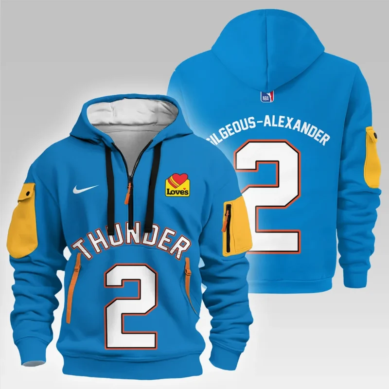 Shai Gilgeous-Alexander Basketball Hoodie Half Zipper NBA 2025 For Fan Shai Gilgeous-Alexander HVN1026THDSGA052825HODZ