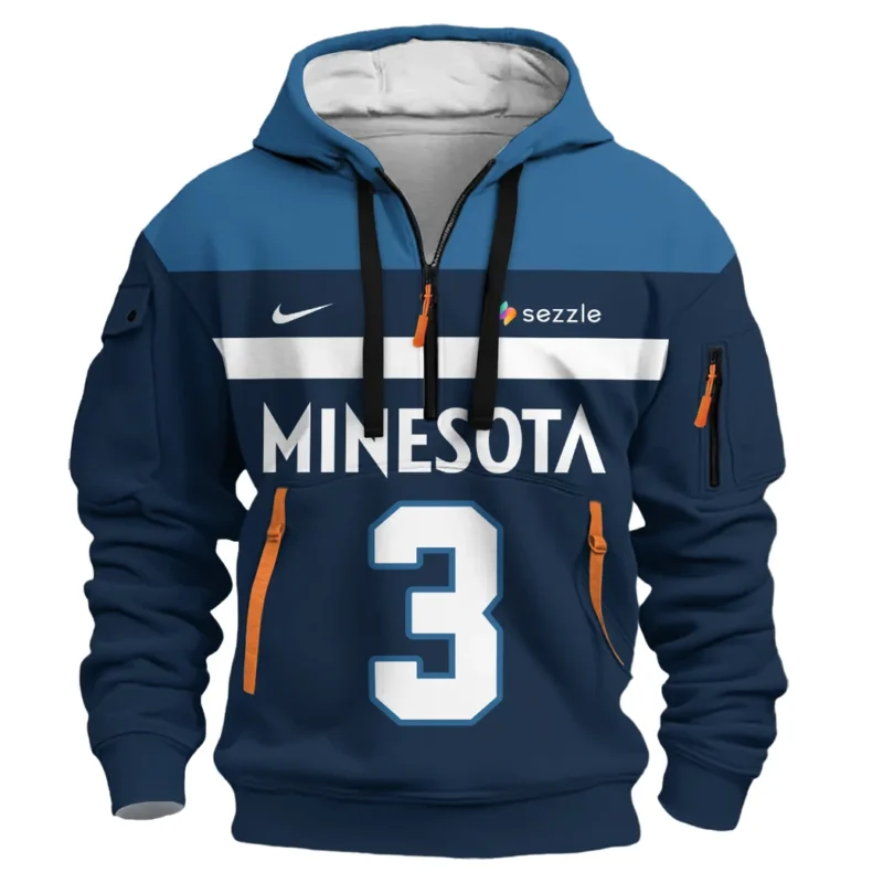 Jaden McDaniels Basketball Hoodie Half Zipper NBA 2025 For Fan Jaden McDaniels HVN1026TWJM052825HODZ - Image 2