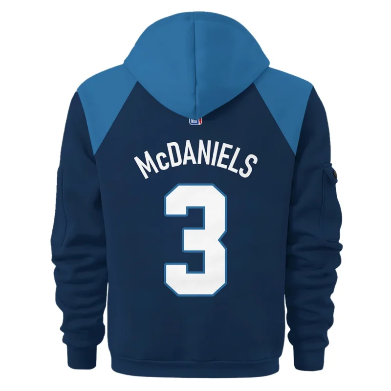 Jaden McDaniels Basketball Hoodie Half Zipper NBA 2025 For Fan Jaden McDaniels HVN1026TWJM052825HODZ - Image 3