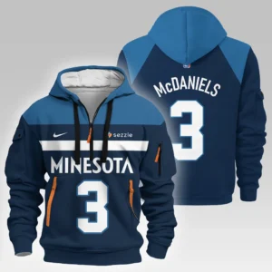 Jaden McDaniels Basketball Hoodie Half Zipper NBA 2025 For Fan Jaden McDaniels HVN1026TWJM052825HODZ
