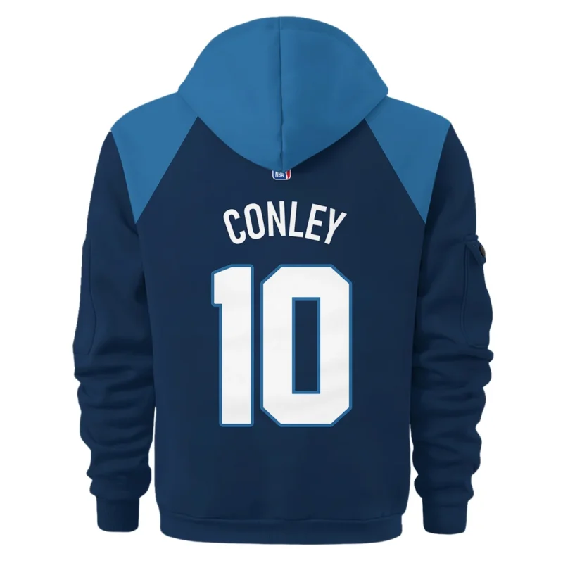Mike Conley Basketball Hoodie Half Zipper NBA 2025 For Fan Mike Conley HVN1026TWMC052825HODZ - Image 3