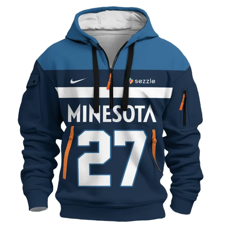 Rudy Gobert Basketball Hoodie Half Zipper NBA 2025 For Fan Rudy Gobert HVN1026TWRG052825HODZ - Image 2