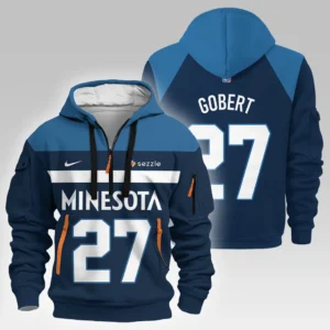 Rudy Gobert Basketball Hoodie Half Zipper NBA 2025 For Fan Rudy Gobert HVN1026TWRG052825HODZ