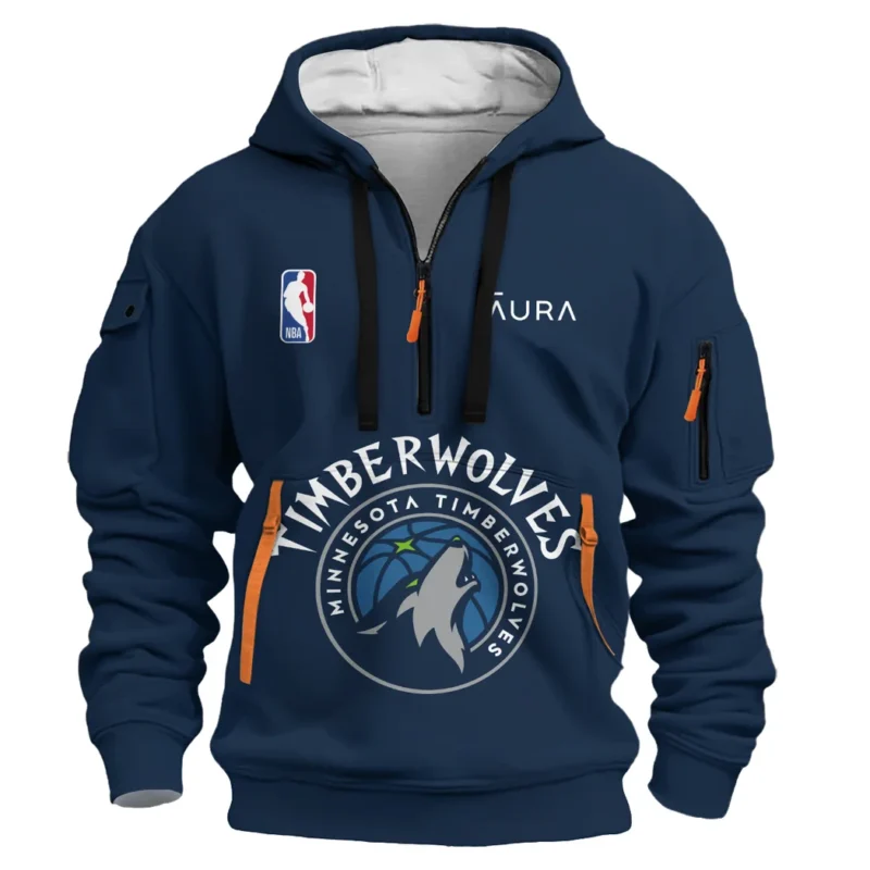 Basketball Hoodie Half Zipper NBA 2025 For Fan Basketball HVN1027WOLVES052825HODZ - Image 2