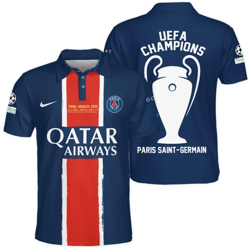 Football Star Polo Shirt UEFA Champion League 2025 For Sport Fans HVN1033PSG053125POS
