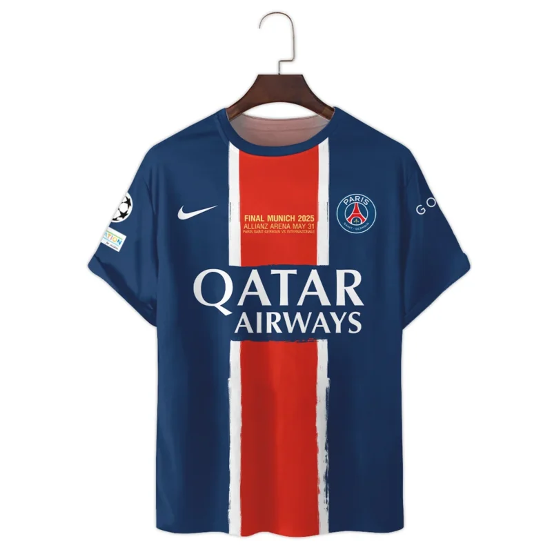 Football Star T-Shirt UEFA Champion League 2025 For Sport Fans HVN1033PSG053125TS3D - Image 2