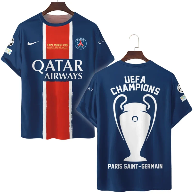 Football Star T-Shirt UEFA Champion League 2025 For Sport Fans HVN1033PSG053125TS3D