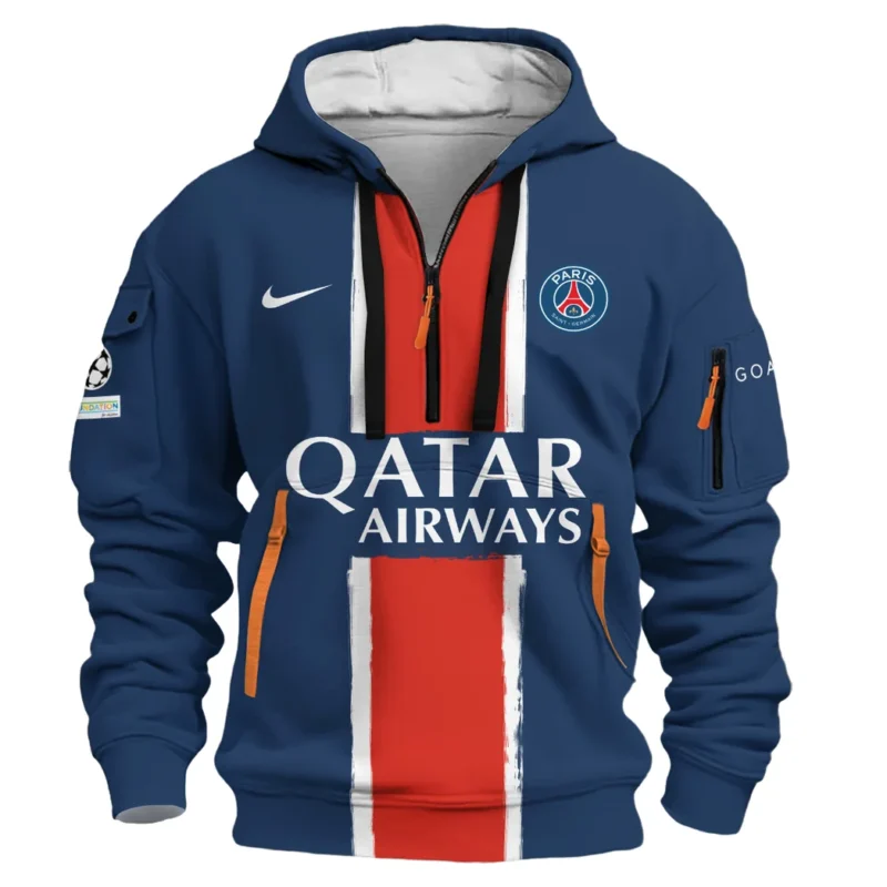 Football Hoodie Half Zipper UEFA Champion League 2025 For Fan Football HVN1034PSG053125HODZ - Image 2