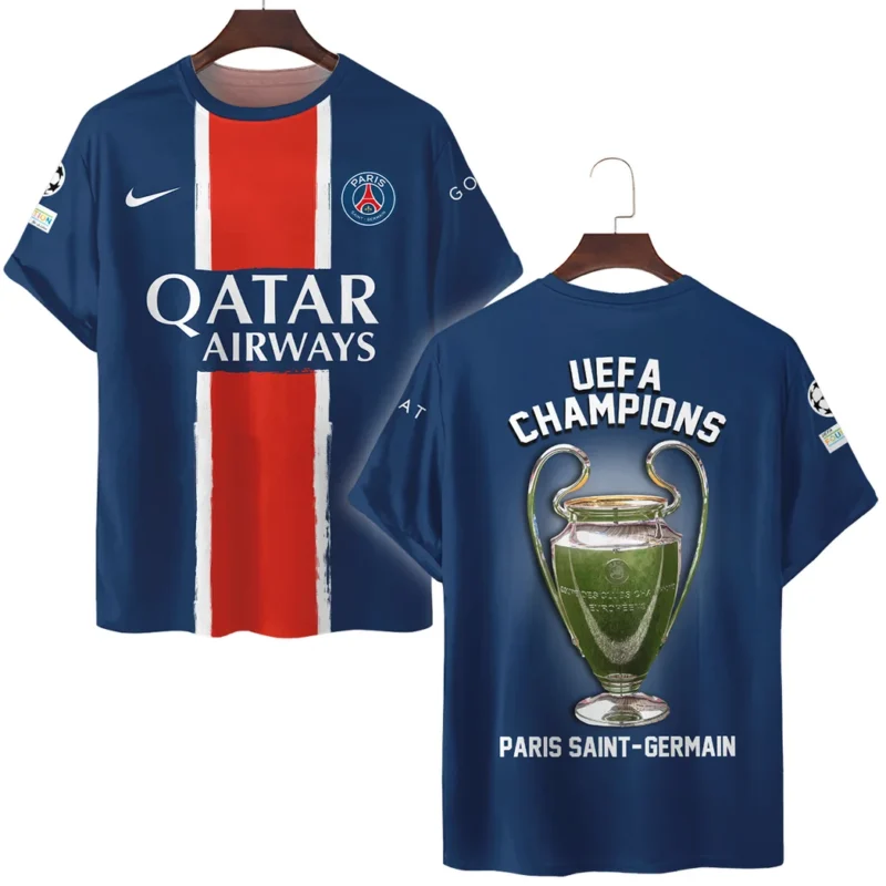Football Star T-Shirt UEFA Champion League 2025 For Sport Fans HVN1034PSG053125TS3D