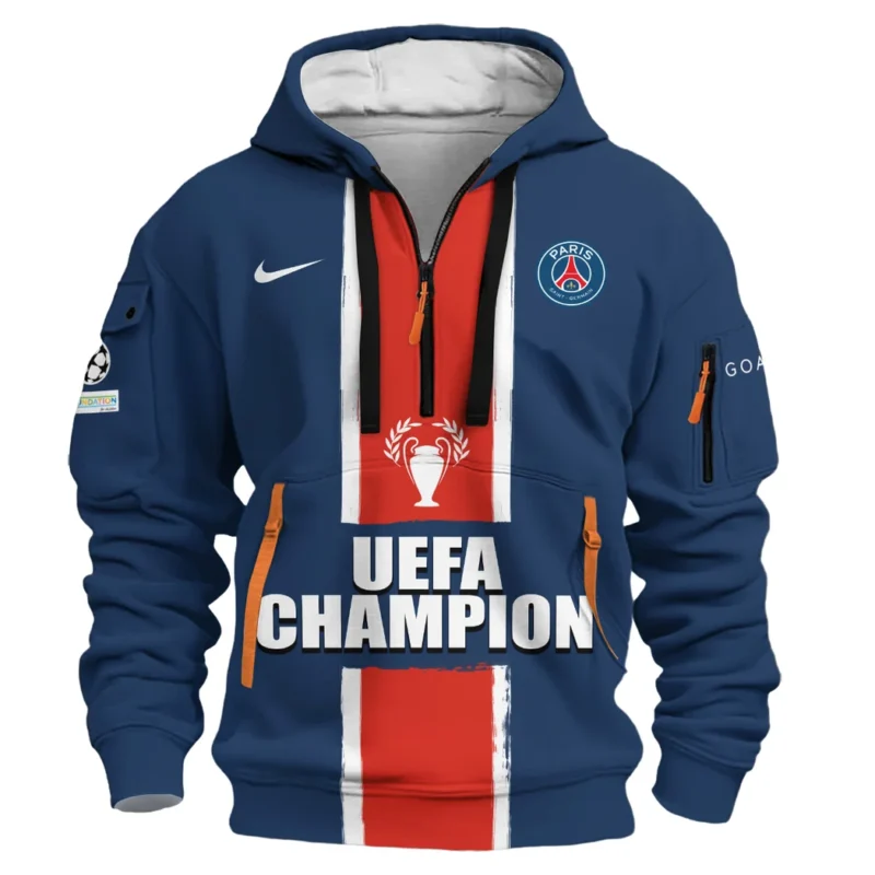 Football Hoodie Half Zipper UEFA Champion 2025 For Fan Football HVN1037CHAMP060225HODZ - Image 2