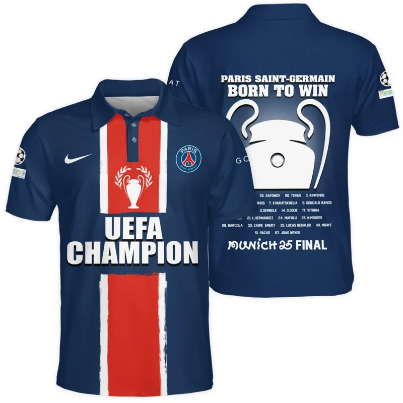 Football Star Polo Shirt UEFA Champion 2025 For Sport Fans HVN1037CHAMP060225POS