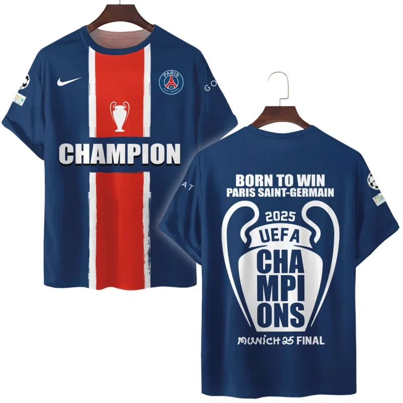 Football Star T-Shirt UEFA Champion 2025 For Sport Fans HVN1038C1060225TS3D