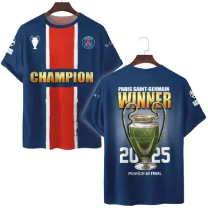 Football Star T-Shirt UEFA Champion 2025 For Sport Fans HVN1039C1060225TS3D