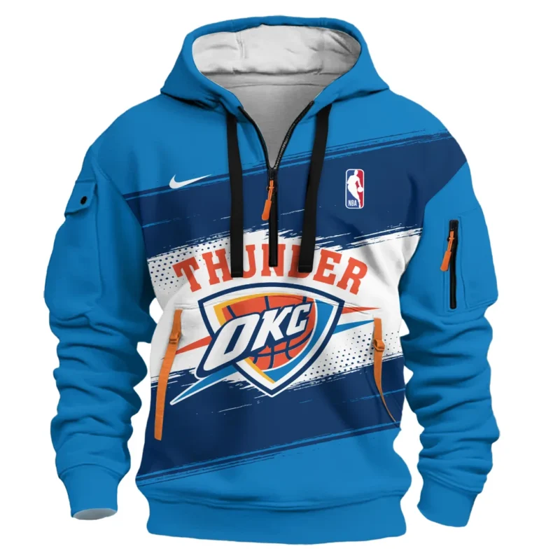 Basketball Hoodie Half Zipper NBA 2025 For Fan Basketball HVN1044OKC060325HODZ - Image 2
