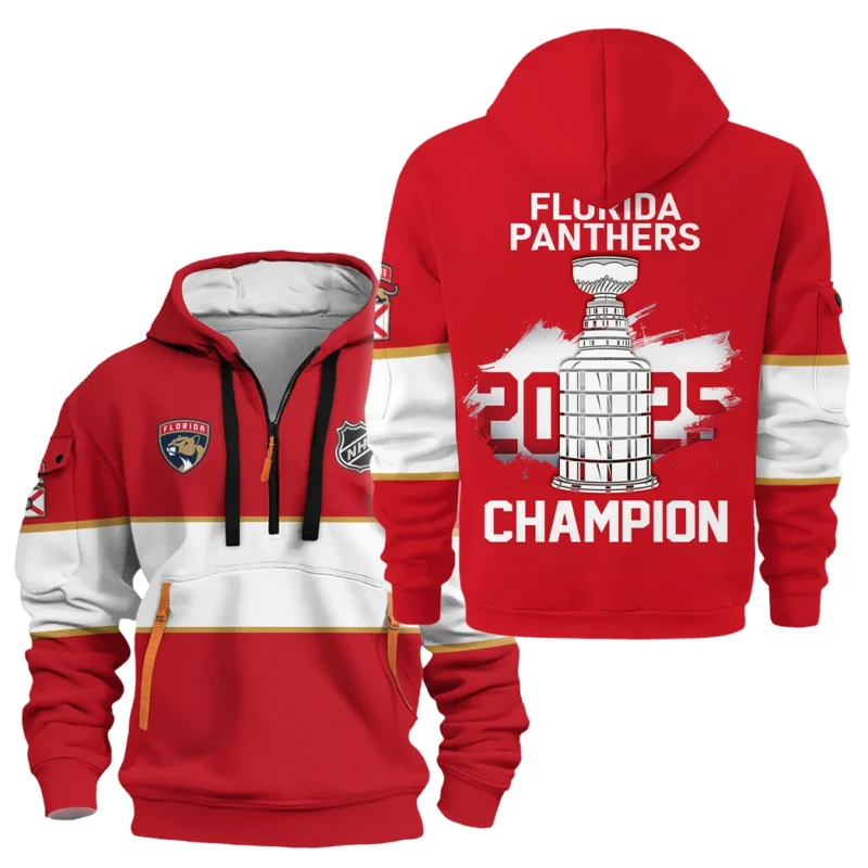 Hockey Hoodie Half Zipper NHL 2025 For Sport Fans HVN1050PANTHER060525HODZ