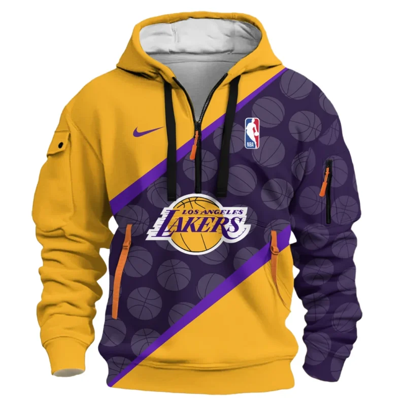 Basketball Hoodie Half Zipper NBA 2025 For Fan Basketball HVN1062LAL061225HODZ - Image 2