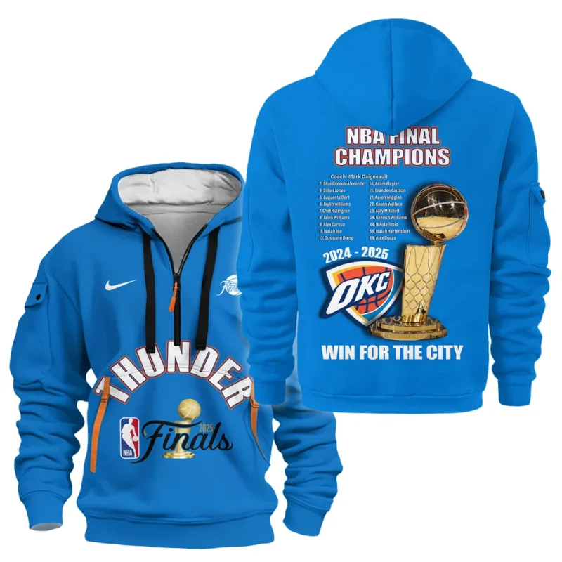 Basketball Hoodie Half Zipper NBA 2025 For Fan Basketball HVN1086OKC062325HODZ