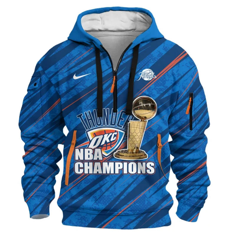 Basketball Hoodie Half Zipper NBA 2025 For Fan Basketball HVN1090OKC062425HODZ - Image 2