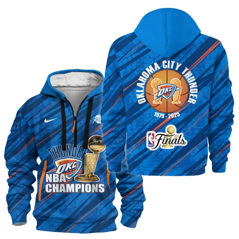 Basketball Hoodie Half Zipper NBA 2025 For Fan Basketball HVN1090OKC062425HODZ