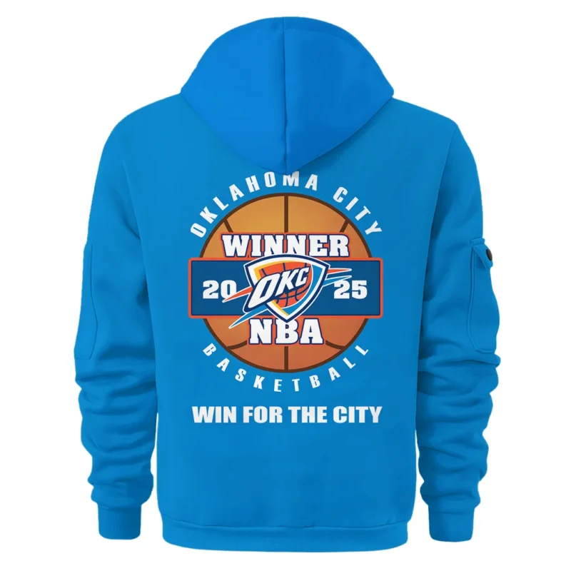 Basketball Hoodie Half Zipper NBA 2025 For Fan Basketball HVN1092OKC062425HODZ - Image 3