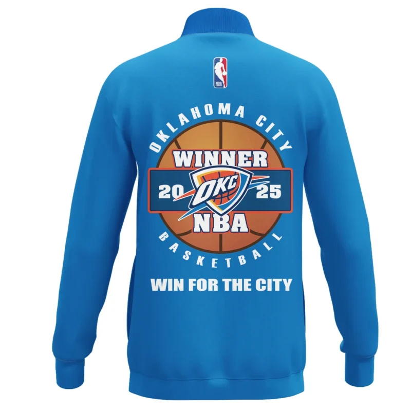 Basketball Stand Collar Jacket NBA 2025 For Fan Basketball HVN1092OKC062425SCJ - Image 3