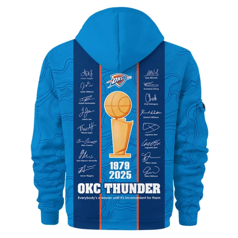 Basketball Hoodie Half Zipper NBA 2025 For Fan Basketball HVN1093OKC062425HODZ - Image 3