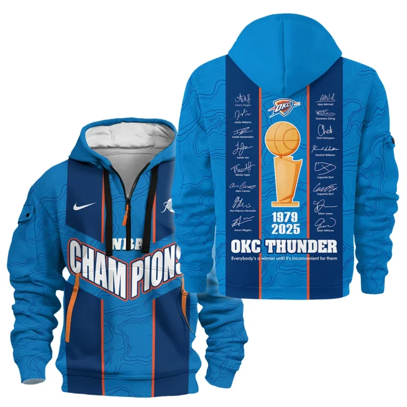 Basketball Hoodie Half Zipper NBA 2025 For Fan Basketball HVN1093OKC062425HODZ