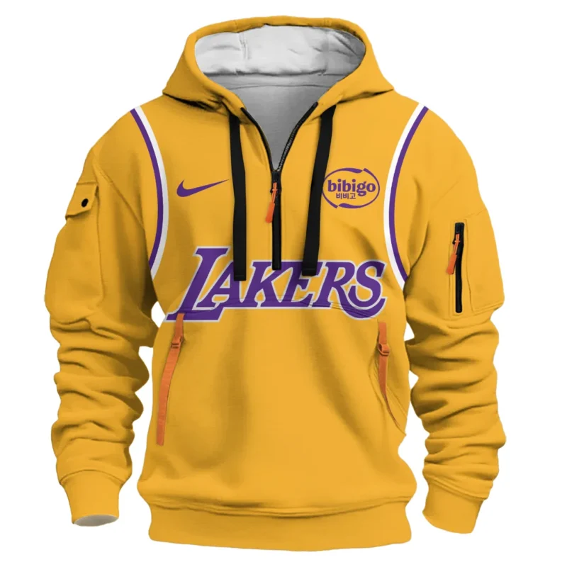 Basketball Hoodie Half Zipper NBA 2025 For Fan Basketball HVN1095LAL062725HODZ - Image 2