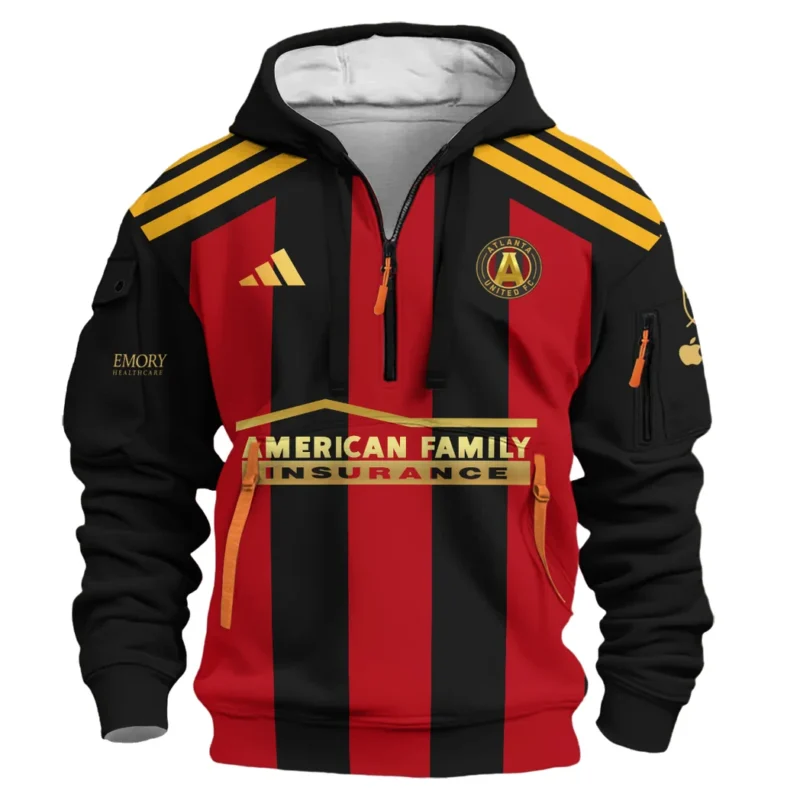 Atlanta United Hoodie Half Zipper NBA 2025 For Fan Atlanta United HVN1096AU062825HODZ - Image 2
