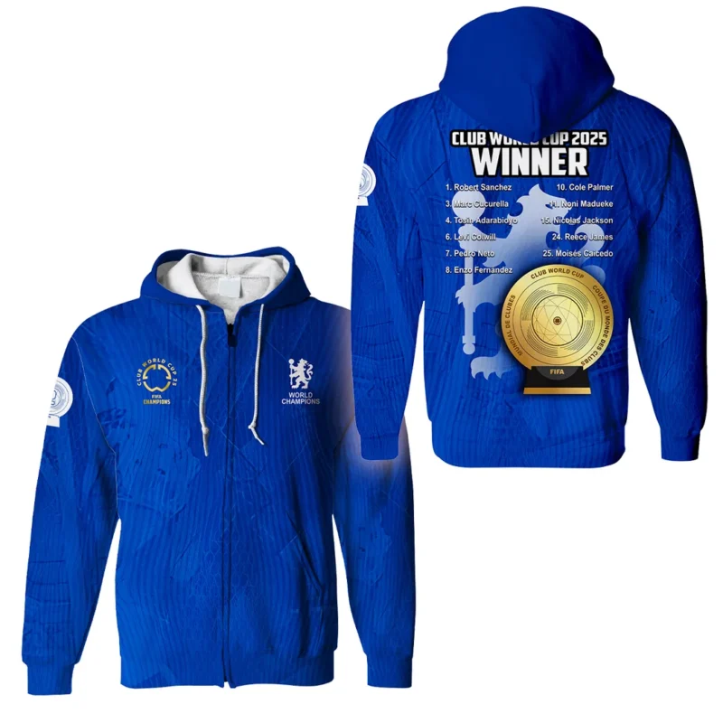 Football Zipper Hoodie Club World Cup 2025 Champions For Fan Football HVN11281128071425ZHD